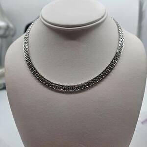 Mid-Century Italian .800 Silver Collar Necklace 16" 24g Vicenza Italy